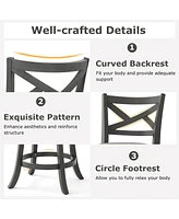 Costway Swivel Bar Stools Set of Counter Height Chairs with Hollow Back Soft-padded Seat