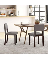 Wooden Dining Chair Set of 2 with Acacia Wood Frame Padded Seat & Back Home