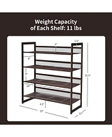 Costway -Tier Shoe Rack Adjustable to Flat Slant Shoe Organizer Holder Stand