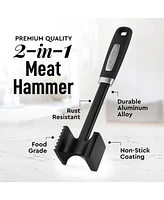 Zulay Kitchen Metal Meat Tenderizer Hammer - Dual-Sided Meat Mallet Tenderizer With Comfort-Grip Handle