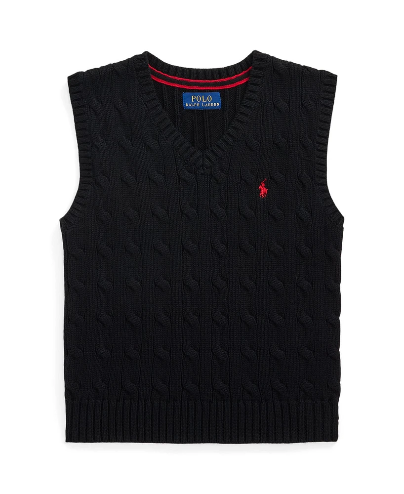 Polo Ralph Lauren Little and Toddler Boys Cable-Knit Cotton Sweater Vest