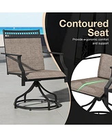 Costway Patio Swivel Dining Chairs Set of with Quick-Drying Fabric and Metal Frame