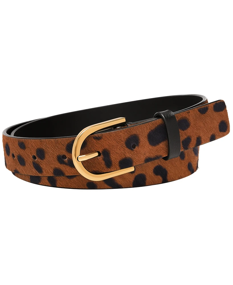 Fossil Women's D-Link Leopard Belt