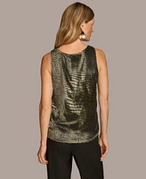 Donna Karan New York Women's Croc-Embossed Velvet Tank Top