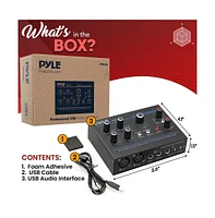 Pyle Professional Usb Audio Interface with Mic/Line, Guitar, Aux, and Rca Inputs