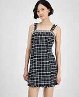 Tahari Petite Tweed Embellished-Neck Sleeveless Dress