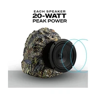 iHome Wireless Waterproof Rock Speaker Set for Outdoors - Mossy Oak Camo