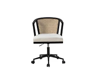 Hulala Home Ingrid Contemporary Solid Wood Rattan Swivel Task Chair