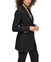 Dkny Petite One-Button Longline Blazer