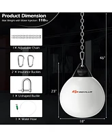 Sugift 18 Inch 110 Pound Heavy Punching Water Aqua Bag with Adjustable Metal Chain-White