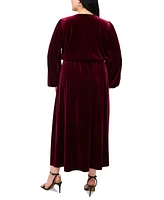 Msk Plus Velvet Fit & Flare Maxi Dress