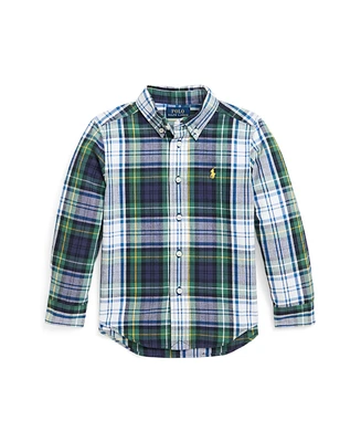 Polo Ralph Lauren Little and Toddler Boys Plaid Brushed Cotton Oxford Shirt