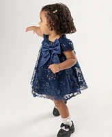 Rare Editions Baby Girl 3D Floral Sequin Social Dress