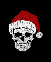 La Pop Art Women's Santa Skull Word Crew Neck T-Shirt