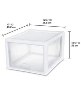 Sterilite 27 Qt (4 Pk) & 16 Qt (6 Pk) Stackable Plastic Storage Drawer Container