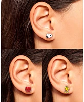 Peanuts Snoopy Enamel 6 Piece Earring Set, Studs and Hoops