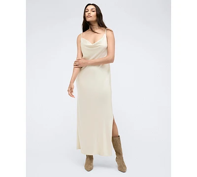 Kenneth Cole Women's Satin Cowl-Neck Maxi Slip Dress