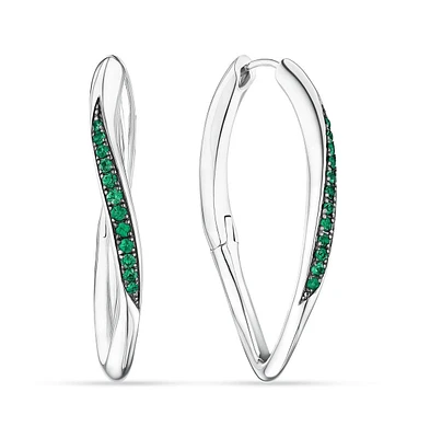 Judith Ripka Nova Hoop Earrings with Emerald