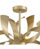 Possini Euro Design Possini Euro Verity 22" 6-Light Led Modern Gold Twisted Ceiling Light