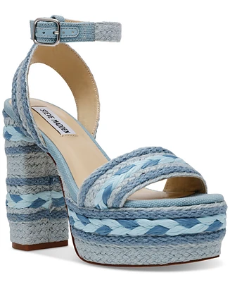 Steve Madden Women's Luccie Platform Raffia Dress Sandals