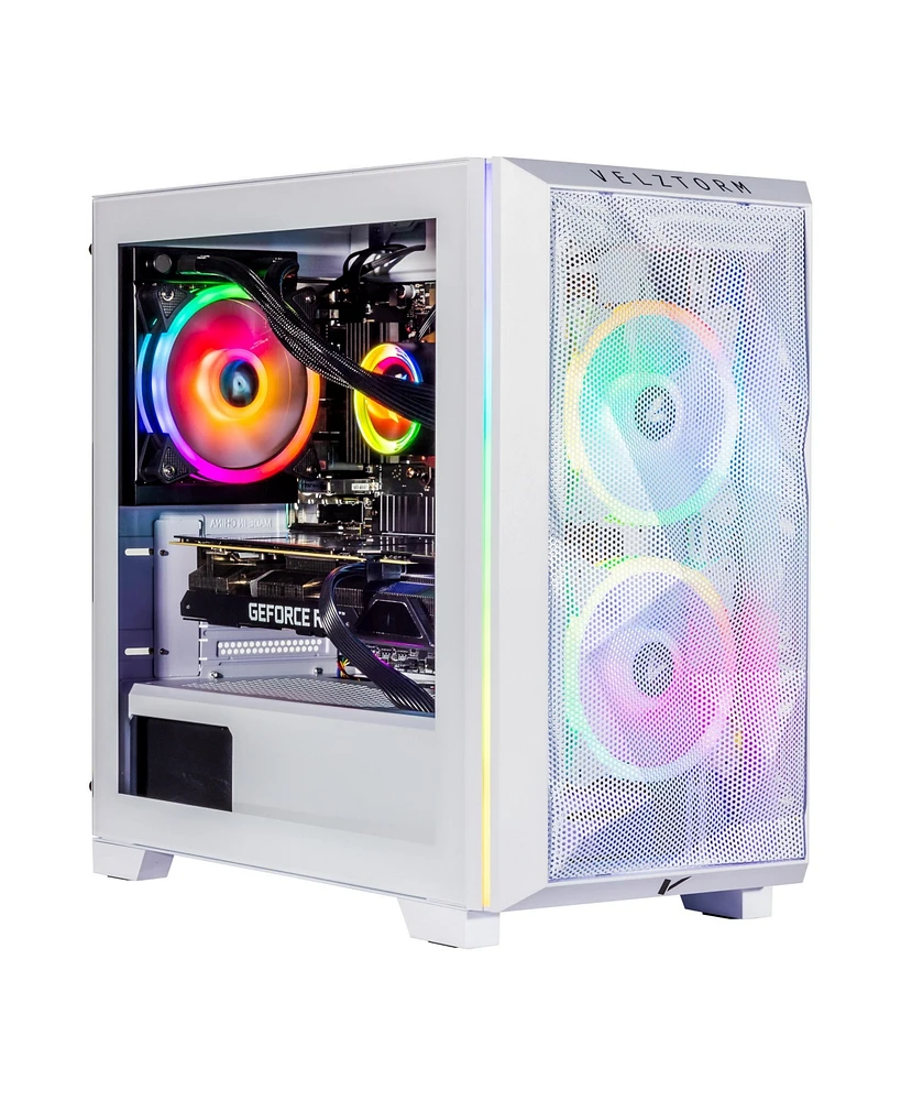 Velztorm White Mini Pilum Gaming Desktop Pc (Amd Ryzen 7 5700X 3.40Ghz, GeForce Rtx 3070 8GB, 16GB DDR4, 1TB PCIe NVMe Ssd + 2TB Hdd (3.5), Win 10 Pro