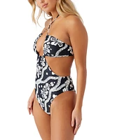 O'Neill Women's Quinn Tropical San Clemente Halter Monokini One-Piece Swimsuit