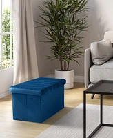Seville Classics Tufted Storage Trunk Ottoman