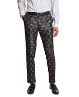 Paisley & Gray Men's Sloane Slim Fit Bee Print Tuxedo Pants