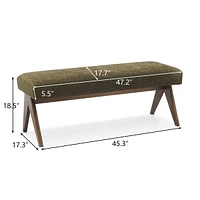 Breakfast Nook Bench Cushioned Dining with V-Shaped Legs,Dining Table Seat Restaurant Banquette Seating-Maison Boucle