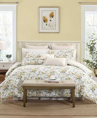 Laura Ashley Roses Reversible -Pc. Comforter Set