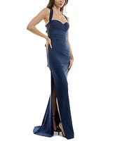 B Darlin Juniors' Satin Lace-Up-Back Corset Gown