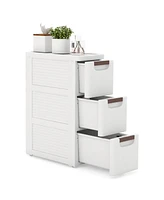 Costway Pcs -Drawer Narrow Rolling Storage Cabinet with Pull Handles Built-in Wheels