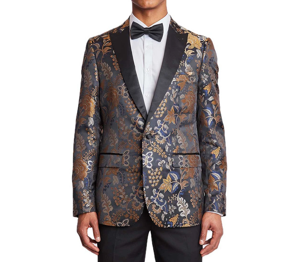 Paisley & Gray Men's Grosvenor Slim Fit Leaf Print Tuxedo Jacket