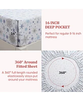 gaomon 4 Pieces Christmas Cotton Flannel Bedding Sheet Set