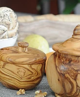 BeldiNest Olive Wood Acorn Sugar Bowl, Large