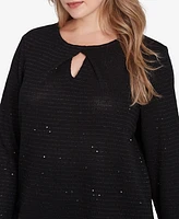 Ruby Rd. Plus Diamond Detail Sequin Knit Top