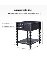 Hulala Home Eteria Traditional 26" Tall End Table with Soild Wood
