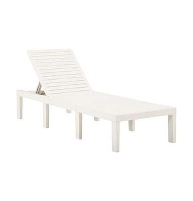 vidaXL Sun Lounger Plastic White