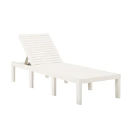 vidaXL Sun Lounger Plastic White