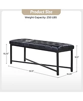 Hulala Home Eberhard Modern Upholstered Flip Top Storage Bench with Button-Tufted