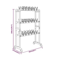 vidaXL Shoe Rack with Wheels Silver 26"x10.6"x39.4"