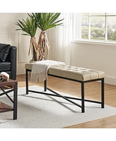 Hulala Home Eberhard Modern Upholstered Flip Top Storage Bench with Button-Tufted