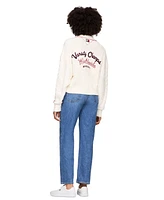 Tommy Jeans Women's Prep Cotton Varsity Embroidered Cable-Knit Cardigan