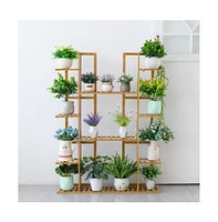 Unho Garden Potted Flower Plant Stand 9 Tier Wood Corner Display Shelf Shelving Rack