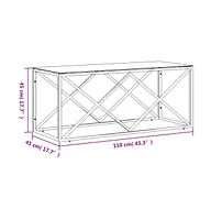 vidaXL Coffee Table 43.3"x17.7"x17.7" Stainless Steel and Glass