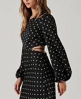 Astr the Label Women's Quinn Polka-Dot Cutout Maxi Dress