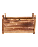 Unho Wood Planter Box Outdoor Garden Rectangular Planter Flowers Box Raised Bed