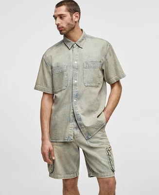 Mode of One Men's Morell Short-Sleeve Denim Shirt, Exclusively at Macy's