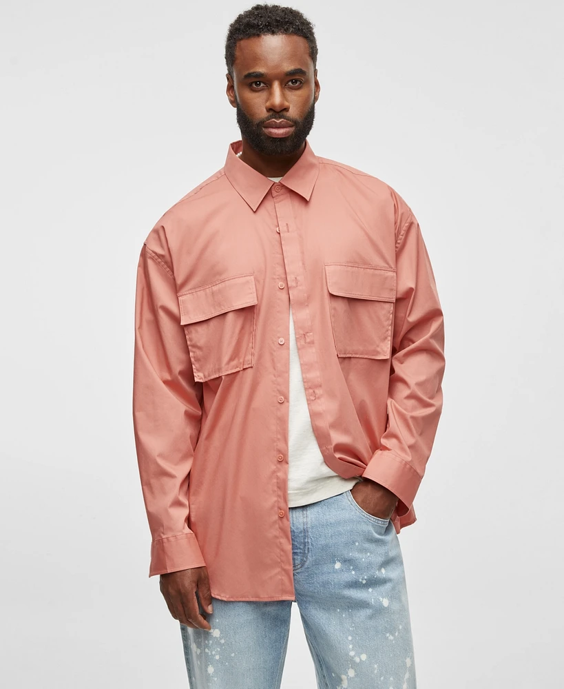 Mode of One Men's Long-Sleeve Button-Front Utility Shirt, Exclusively at Macy's