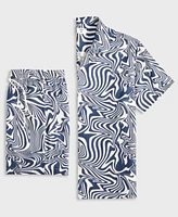 Mode Of One Mens Distorted Wave Camp Shirt Relaxed Fit Shorts Exclusively At Macys